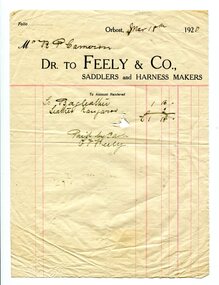 account, March 18th, 1920