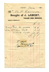 account, January 1921