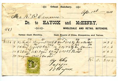account, April 1st, 1910
