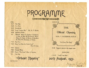 program, 1931