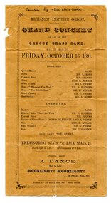 program, Snowy River Mail, 1891