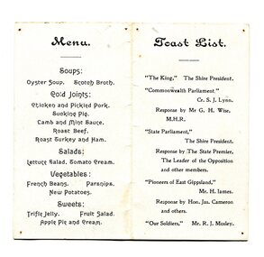 menu, 1916