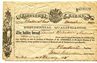 certificate, 29th February 1868