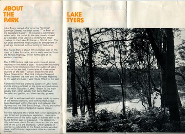 pamphlet, Lake Tyers Forest Park, 1960's