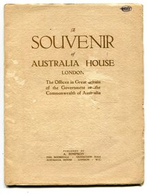 souvenir book, Souvenir of Australia House, 1920's