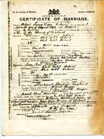 certificate, 1892