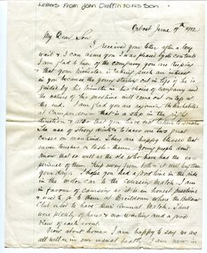 Document - letters and newspaper 'Death Notice', 1912