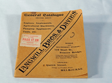 catalogue, Fraser & Jenkinson, Langwill Bros & Davies Pty Ltd, early 20th century