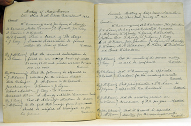 minute book, from December 10 1926