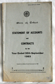 statement of accounts, Shire of Orbost Statement of Accounts, 1963