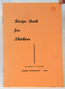 book, Andrews, Robert H, Recipe Book For Thinkers