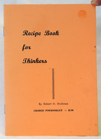 book, Andrews, Robert H, Recipe Book For Thinkers