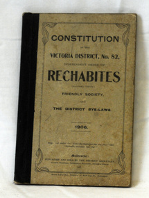 book, Constitution of Rechabites, 1906