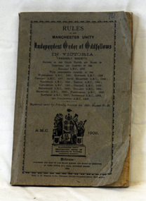 book, Rules of the Manchester Unity, 1909