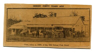 newspaper clipping, Orbost Forty Years Ago, 1929?