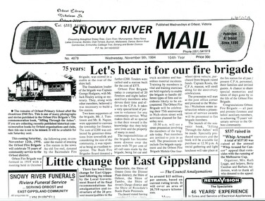 document, Snowy River Mail, Wednesday November 9 1994 (original)