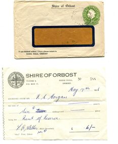 envelope and receipt, Snowy River Mail as "Mail" Print, May 17 1956