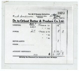 Document - invoice, Orbost Butter & Produce Co Ltd, 2 May 1952