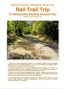 Booklet - Rail Trail Trip, John Phillips, The Newmerella Blasting Accident Site, Tuesday 15th October, 2024, 2025