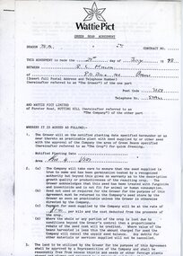 Certificate - Wattie Pict Green Bean Agreement, Wattie Pict Limited, 27 July 1978