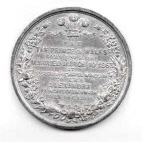 Medal - Royal Wedding 1863, Untitled, Wedding of H.R.H Prince of Wales and H.R.H Princess Alexandra, 20th Century