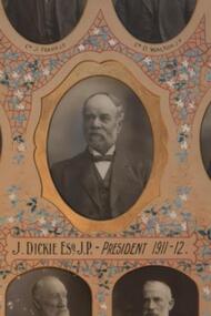 Photo - Dickie, Richards & Co. Photos Ballaarat, J.Dickie Esq.J.P. President 1911-12, "Circa 1912"