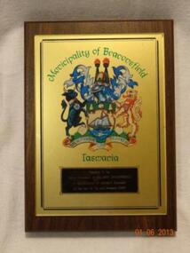 Plaque Municipality of Beaconsfield, Blashki, established 1858, Circa 1988