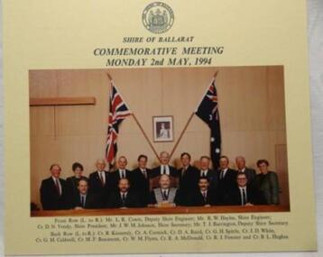 Photo, Shire of Ballarat Commemorative Meeting Monday 2nd May,1994, 1994