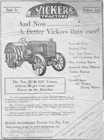 Advertisement, Vickers Tractors