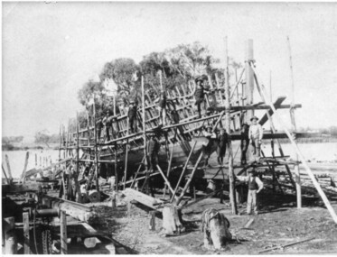 Photograph - The S.S. Gippsland during construction