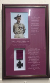 Photograph - Limited edition annotated photograph of Edward (Ted) Kenna VC and replica VC 33/90