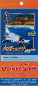 Surf Contest Pass, 2000 Bells Beach Competition Pass, 01/03/2000