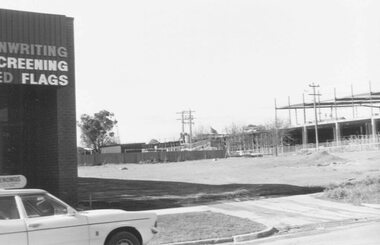 Photograph, Construction work at Target Square, NE corner of Maroondah Hwy and New Street, Ringwood - 1981, 1981
