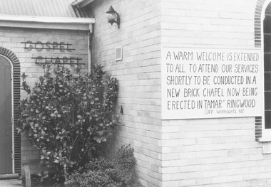 Photograph, Ringwood Gospel Chapel in Warrandyte Road, Ringwood - 1974, 1974