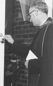 Photograph, Opening the Methodist Church Sunday School by Rev. Frank Lade. c1940's