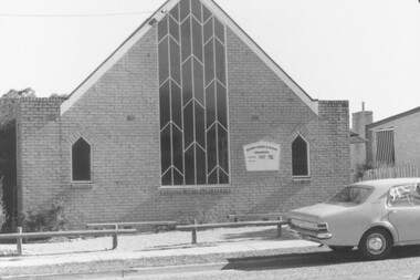 Photograph, Reformed Churches of Australia building. (Previously Seventh Day Adventist Church). Bond Street, Ringwood - circa 1970