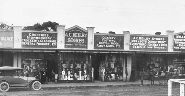 Photograph, Pump, Brian, Maroondah Highway Central, Ringwood. Beilby's General Stores- Main St, 1925