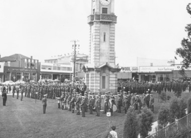 Photograph, Ringwood Clocktower re-opening ceremony, Cnr Maroondah Hwy and Wantirna Road, Ringwood - December 1967