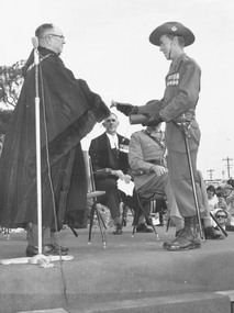 Photograph, Lt. Col Baldwin receiving Freedom of Ringwood City from the Mayor, Cr. B.J. Hubbard - 27 March, 1965
