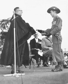 Photograph, Lt. Col Baldwin receiving Freedom of Ringwood City from the Mayor, Cr. B.J. Hubbard - 27 March, 1965. ( 2 photographs)