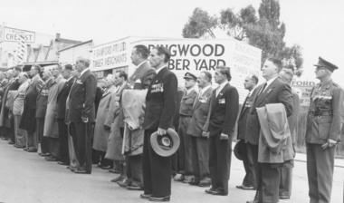 Photograph, Anzac Commemoration Service, Ringwood, 1956