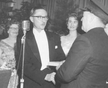 Photograph, Cr. Reg Spencer, Ringwood Mayor 1958-9. Return Ball