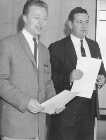 Photograph, Official opening Bill Patterson Motor's new Holden showrooms by Graham Kennedy. 1959