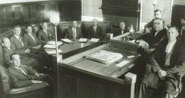 Photograph, Last meeting as Borough of Ringwood, with Mayor ,Cr.A. Lavis. 1960