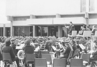 Photograph, Mayor S. Morris at 'Back to' Ringwood Civic Centre, 1974