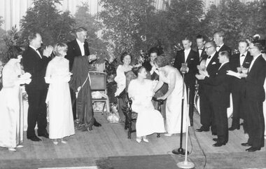 Photograph, Crowning of Queen- Miss Barbara Gordon,at first ball for Maroondah Hospital. c1960's