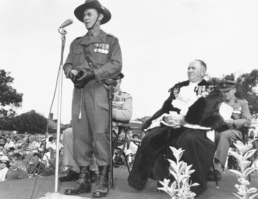 Photograph, Presentation of Freedom of the City of Ringwood to Royal Australian Engineers  3 Division, 27  March 1965
