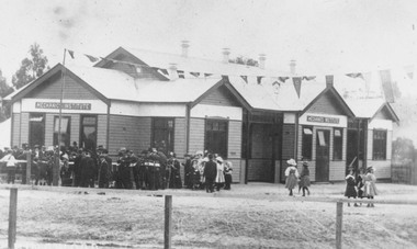 Photograph, McAlpin, J.B, Opening day of Ringwood Mechanics Institute, Maroondah Highway - 1909