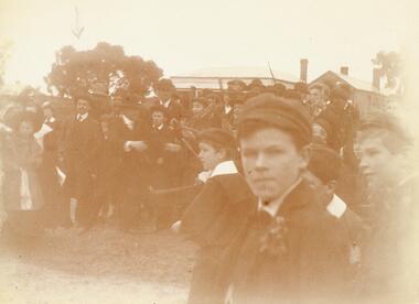 Photograph, Ringwood Arbour Day celebrations. Aunt Sally competition, c.1910