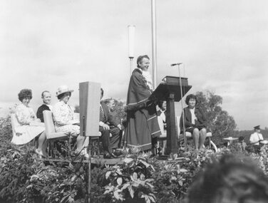 Photograph, Golden Jubilee celebrations at Ringwood Civic Centre - 19 October, 1974.  Mayor Cr. Stan Morris speaking